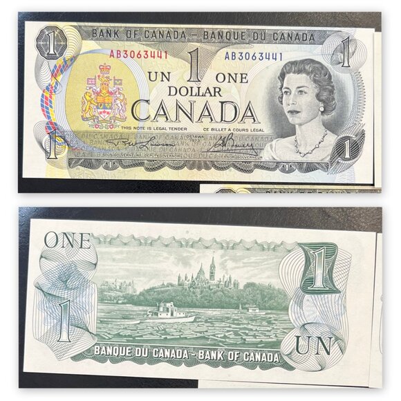 Great Set of Sequential Serial Number Uncirculated Canada 5 x 1973 $1 bills! - Picture 3 of 16